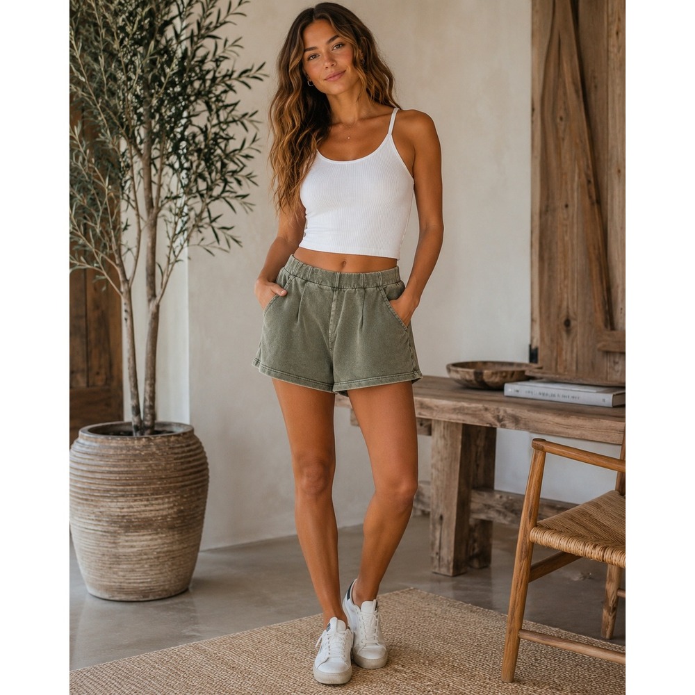 Aerie Shorts Womens Small Green Loungewear Athleisure Gorpcore